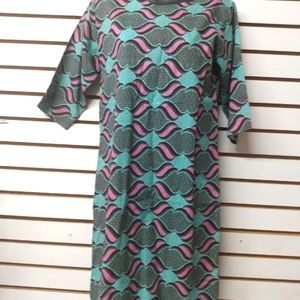 Dress African Design Print Handmade w/Zipper in the Back